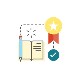 book with a medal illustration