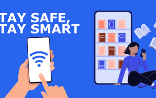 Image showing graphics of staying safe online.